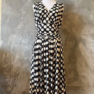 White House Black Market Cocktail Black and White Polka-dot Dress Wmn’s Sz. 6